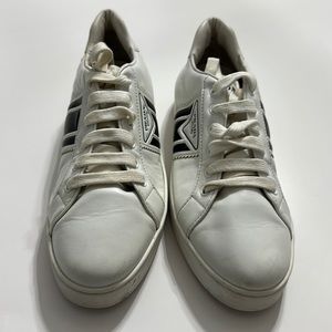 Prada White Soft Calf Leather Sneakers Size EU 40